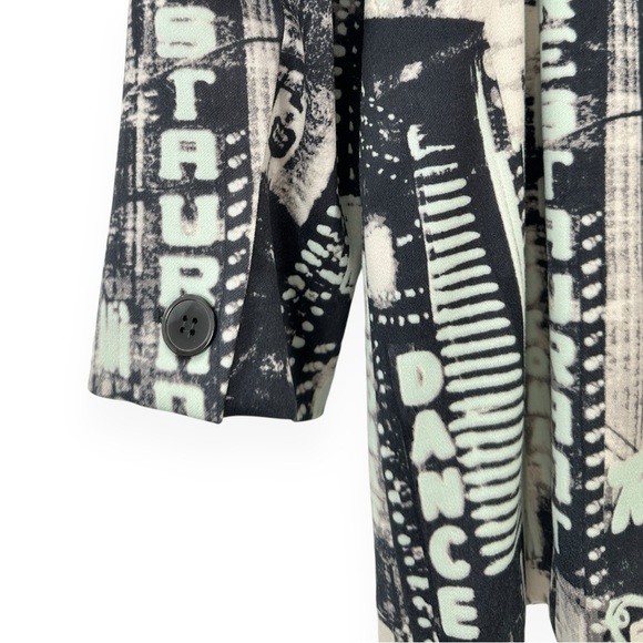 [sold] Vintage Escada Mint Green & Black Skyline Wool Blazer Jacket - Picture 7 of 9